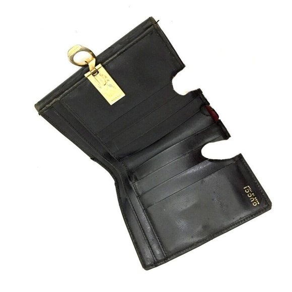 Gucci Black Glossy Leather Bi-fold Style Rectangular Wallet - Picture 6 of 7